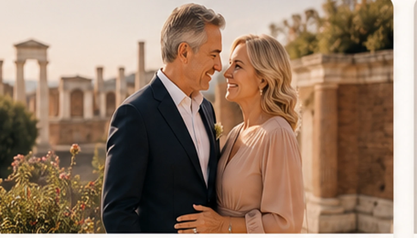 Servizio fotografico anniversario di matrimonio Pompei coppia elegante