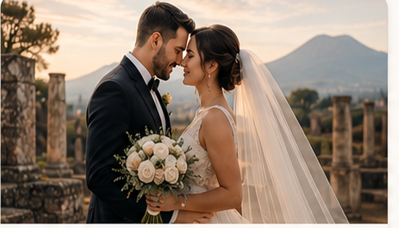 Fotografia di matrimonio Pompei reportage elegante sposi
